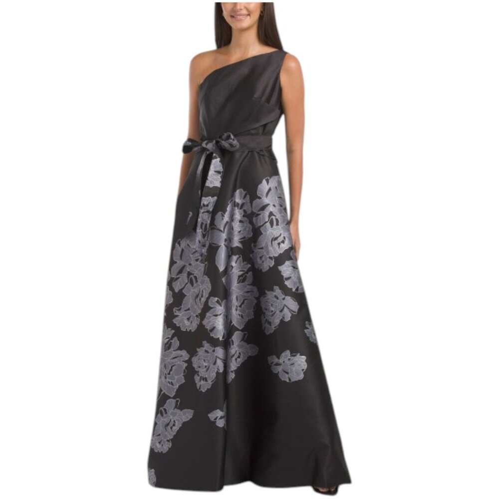 RENE BY RENE RUIZ One Shoulder Floral Mikado Gown